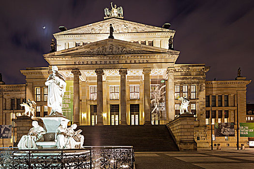 柏林,音乐厅,御林广场,雕塑,德国,欧洲