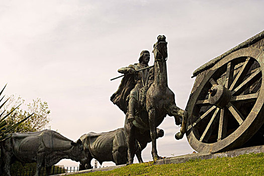 青铜,雕塑,公园,蒙得维的亚,乌拉圭