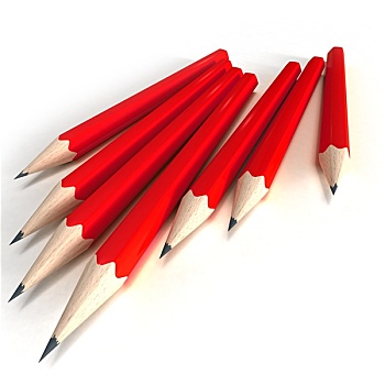 红色,铅笔,黑色,尖