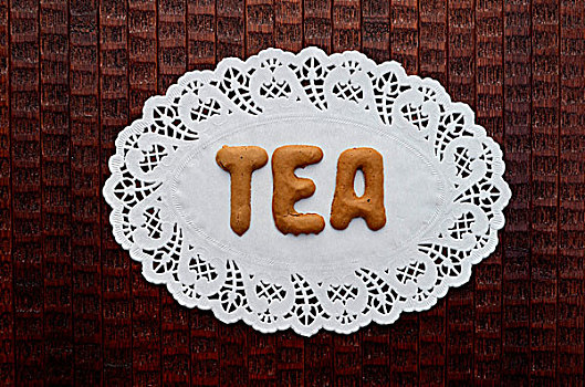 茶,书写,字母,饼干,纸,装饰垫布