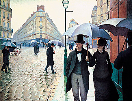 巴黎,街道,雨天,艺术家