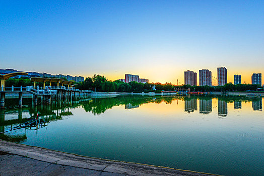 石家庄,水上公园,晨景