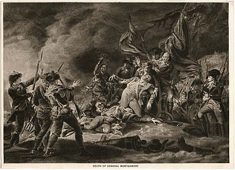 死亡,将军,攻击,魁北克,十二月,描绘