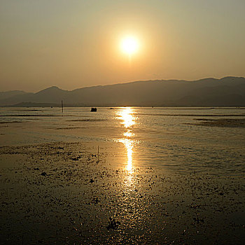 亚洲,缅甸,茵莱湖,风景,日出