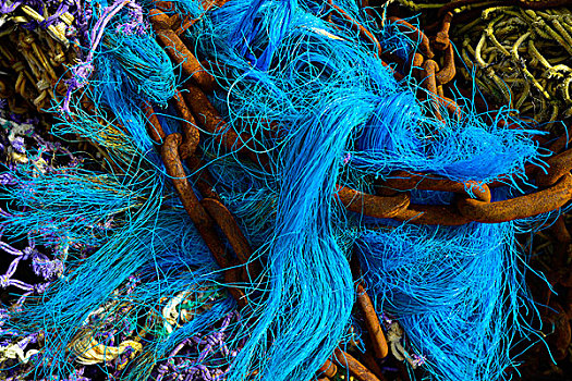 蓝色,渔网,链子,荷兰