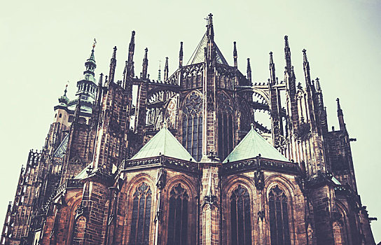 风景,大教堂,布拉格,捷克共和国,旧式