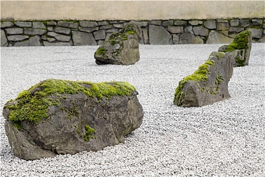 日本,石头,沙子,花园,特写