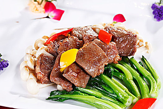 中餐菜品青菜牛肉