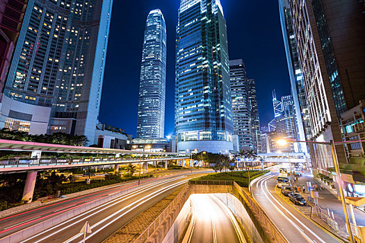 香港,交通,小路,夜晚