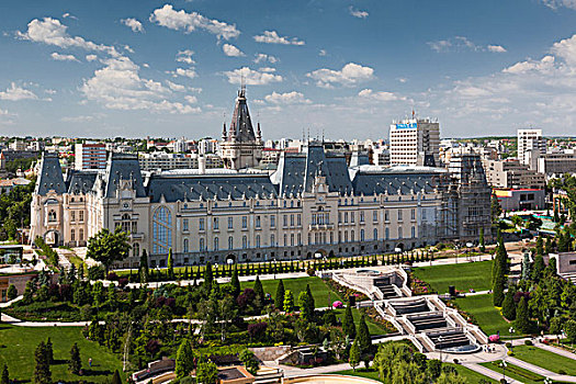 罗马尼亚,摩尔达维亚,宫殿,文化,俯视图