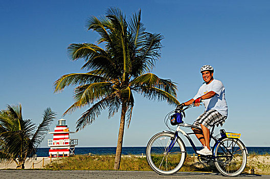 骑车,南,公园,迈阿密,海滩,佛罗里达,美国