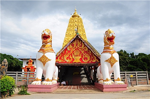 庙宇,金色,塔,印度,风格,西部,泰国