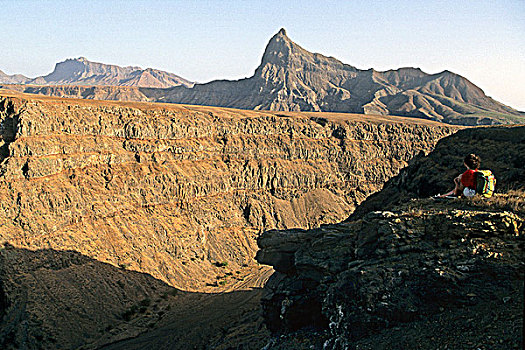 非洲,西非,佛得角,圣地亚哥,岛屿,峡谷