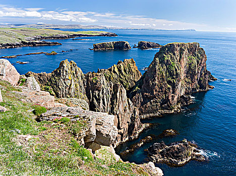 悬崖,头部,背景,设得兰群岛,北方,岛,苏格兰,大幅,尺寸