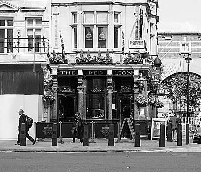 黑白,红色,狮子,酒吧,伦敦