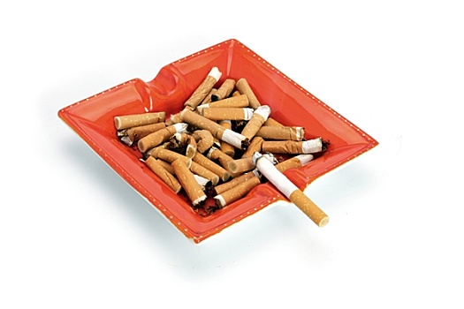 香烟,烟灰缸,橙色
