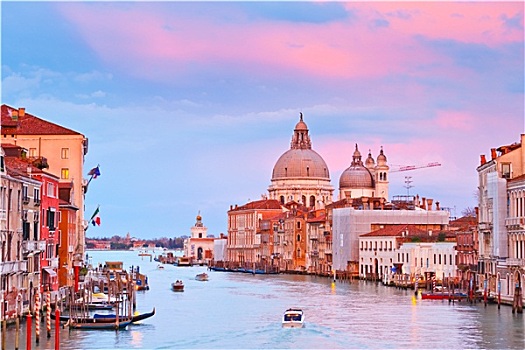 大运河,日落,威尼斯