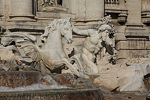 罗马许愿喷水池雕塑