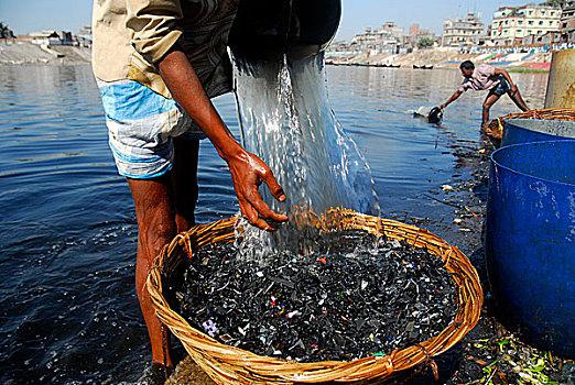 垃圾,水,达卡,城市,河,污染,2007年,领导,农业