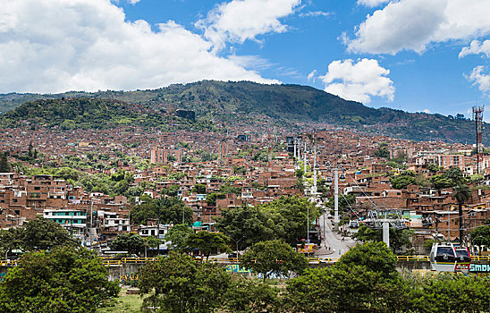 缆车,村镇,圣多明各,哥伦比亚,南美