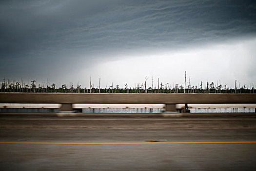 公路,灰色天空,路易斯安那,美国