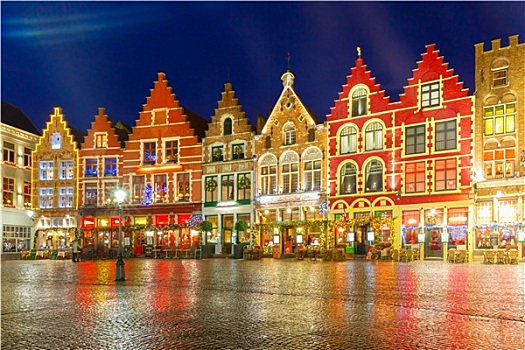 圣诞节,老,市场,广场,中心,布鲁日,比利时