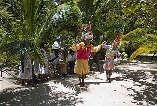 传统,民俗,舞者,旅游胜地,洪都拉斯,中美洲