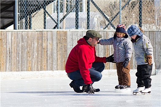 家庭,乐趣,滑冰场