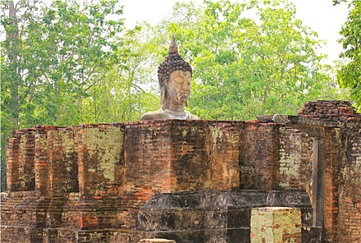 寺院,素可泰,历史,公园,泰国