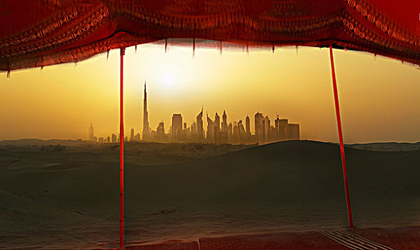 未来,城市,帐蓬,迪拜,阿联酋