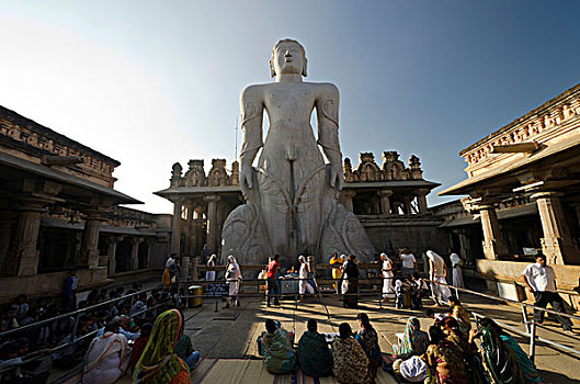 雕塑,最高,独块巨石,世界,雕刻,室外,一个,花冈岩,石头,高,广告,印度,亚洲
