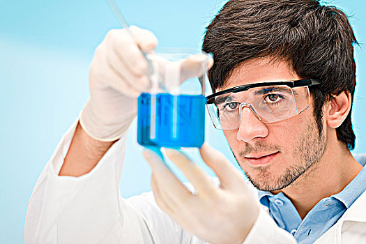 化学,实验,科学家,实验室,穿戴,防护眼镜