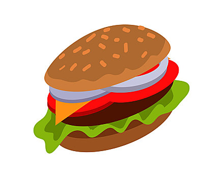 汉堡包,象征,肉,奶酪,莴苣,西红柿,三明治,快餐,高热量,营养,食物,餐食,白色背景,背景