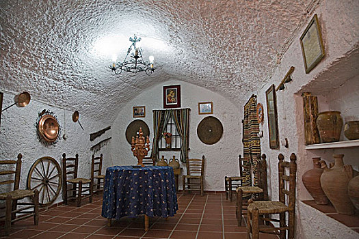 室内,传统,洞穴,瓜地斯,格拉纳达省,安达卢西亚,西班牙
