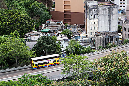 远眺,老,住宅,建筑,东方,走廊,香港,博物馆,沿岸,防卫