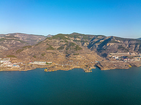 航拍济南锦绣川水库