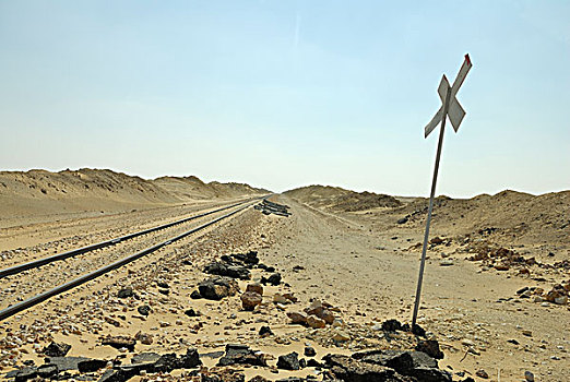 铁路,路线,哈尔嘎,绿洲,路克索神庙,西部沙漠,埃及,非洲
