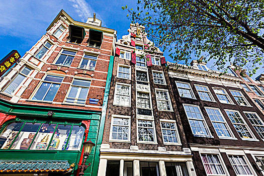 传统建筑,唐人街,阿姆斯特丹,荷兰