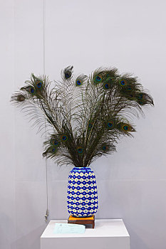 羽毛装饰花瓶