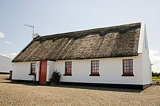 爱尔兰,传统,茅草屋顶,屋舍