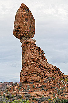 平衡石,红色,砂岩,拱门国家公园,犹他,美国