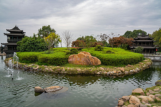 岳阳楼风景区,五朝楼观建筑模型