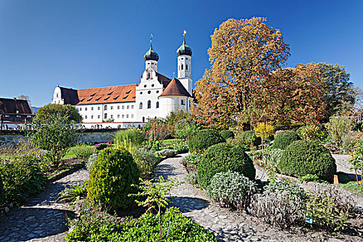 本尼特伯扬,教堂,本笃会修道院,上巴伐利亚,巴伐利亚,德国,欧洲