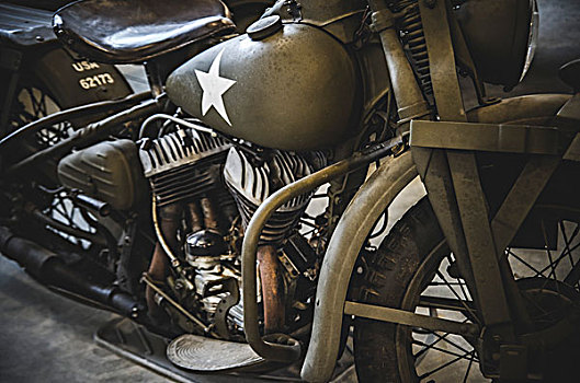 特写,旧式,美军,摩托车
