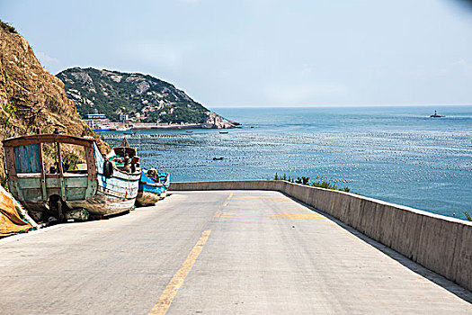 枸杞岛海边渔船舟山