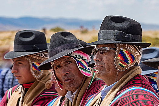 地方特色,男人,特色,衣服,帽子,帝华纳科,世界遗产,省,玻利维亚,南美