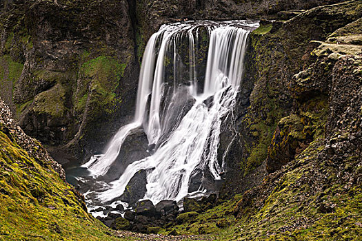 瀑布,河,区域,瓦特纳冰川,国家公园,高地,冰岛,欧洲
