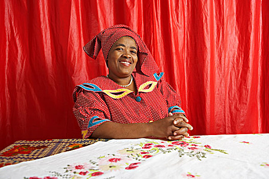 女人,头像,传统服装,南非