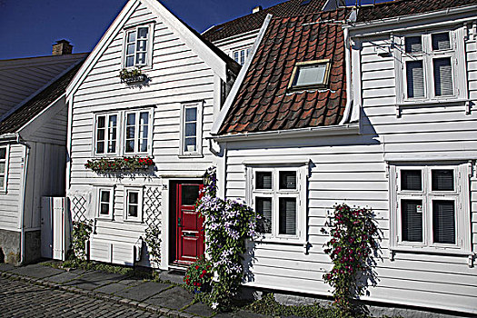 挪威,斯塔万格,老城,传统,房子