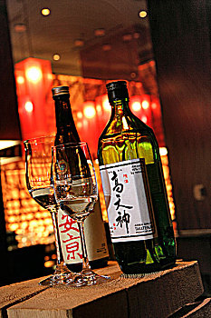瓶子,玻璃杯,日本米酒,酒吧,涩谷,日本